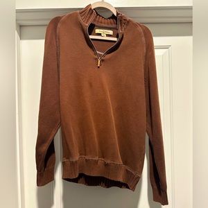 Brown 1/4 zip sweater